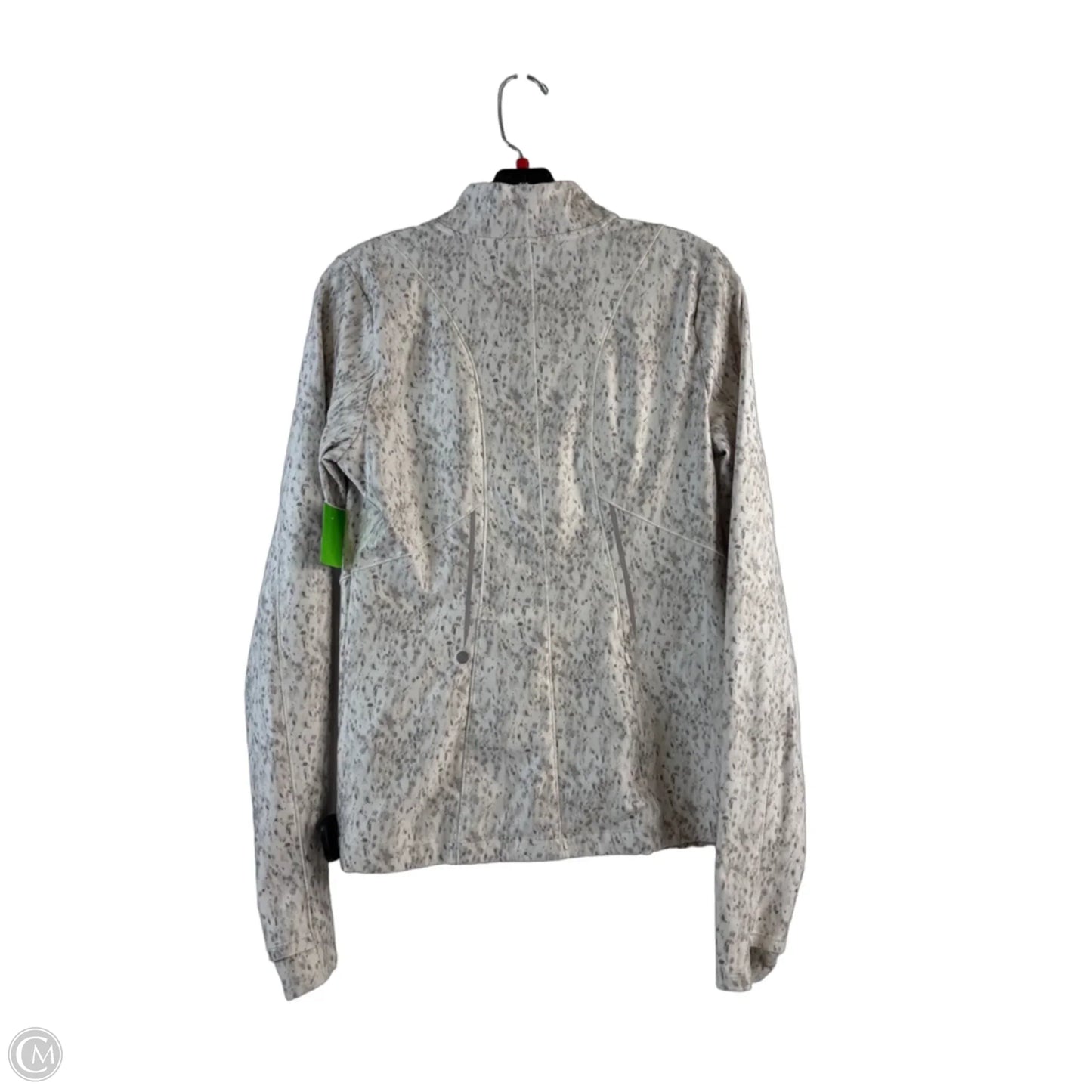 Athletic Top Long Sleeve Collar By Calia In Grey & White, Size: M