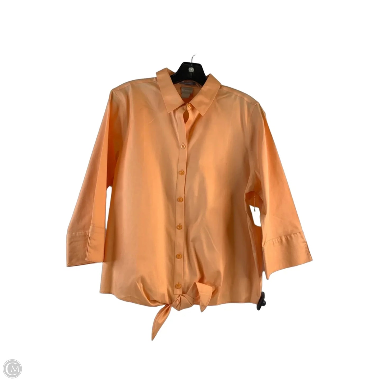 Top 3/4 Sleeve By Chicos In Orange, Size: M