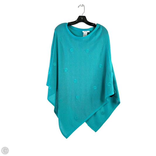 Poncho By Chicos In Aqua, Size: S