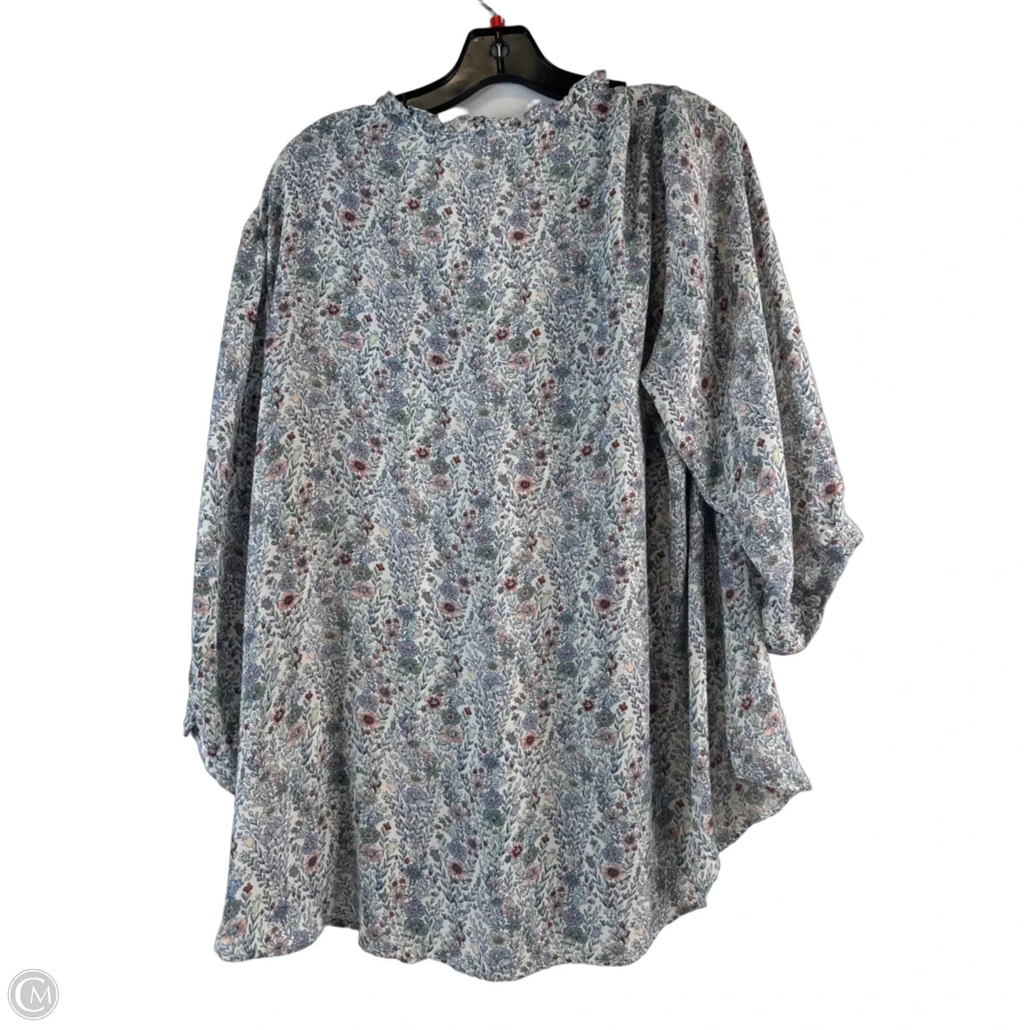 Top 3/4 Sleeve By Rose And Olive In Blue & Pink, Size: 1x