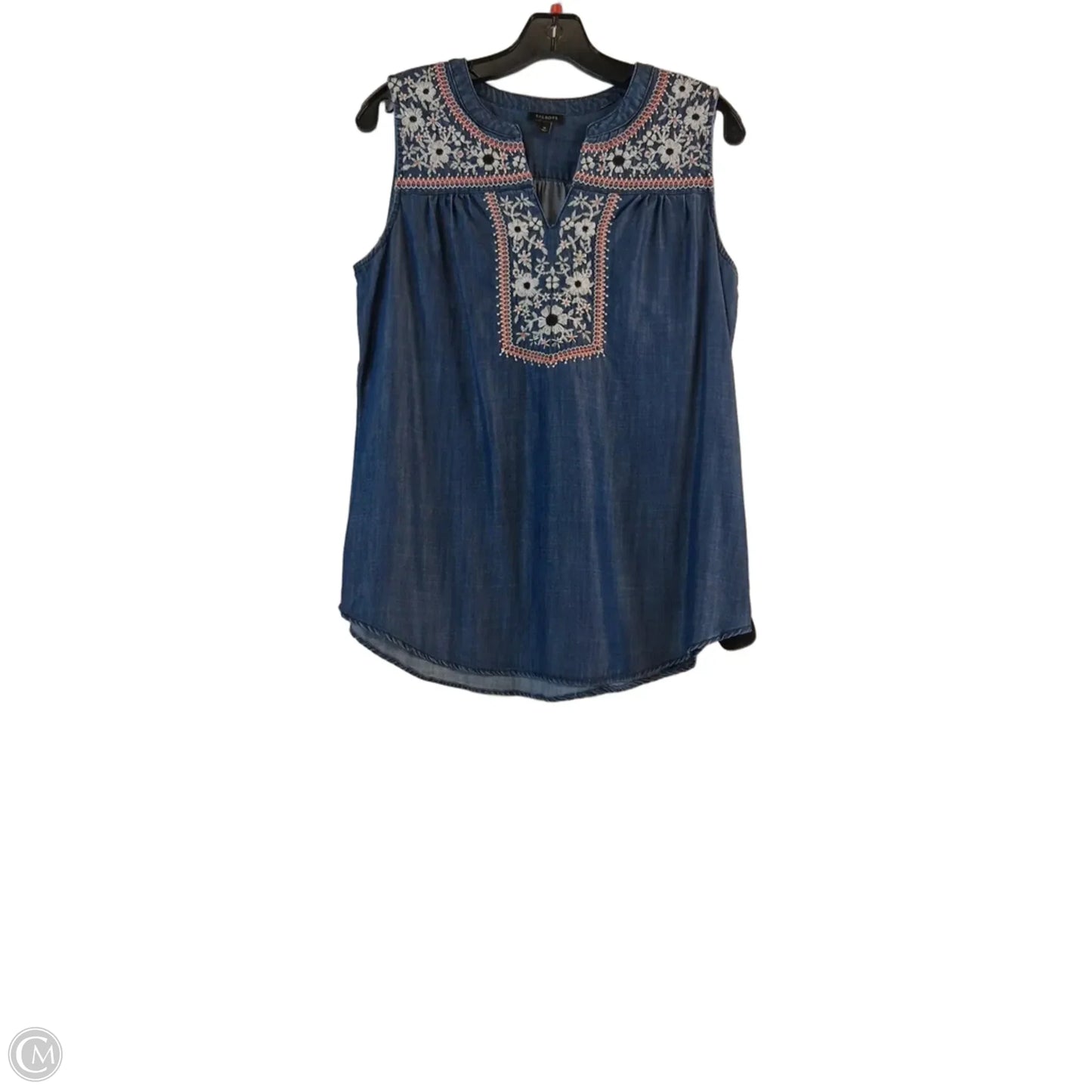 Top Sleeveless Basic By Talbots In Blue Denim, Size: M