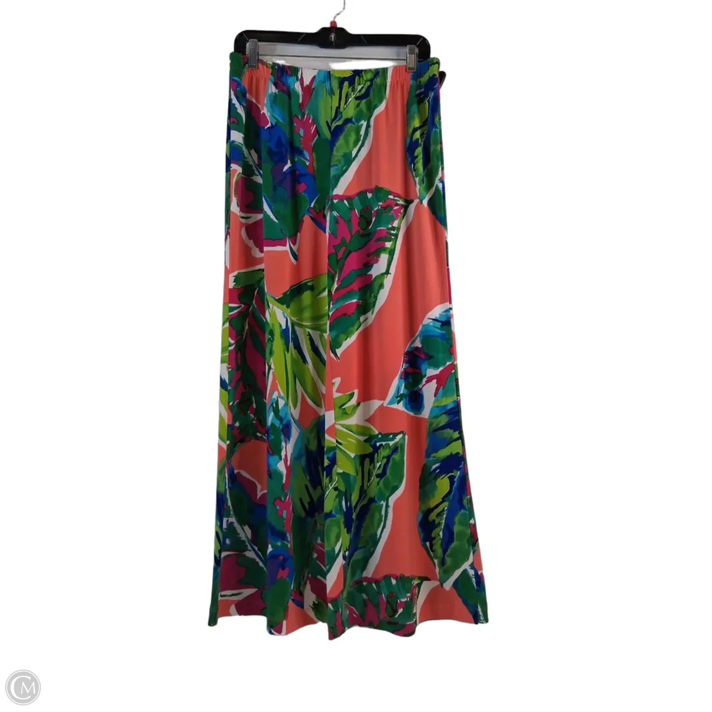 Pants Wide Leg By Chicos In Green & Orange, Size: 8