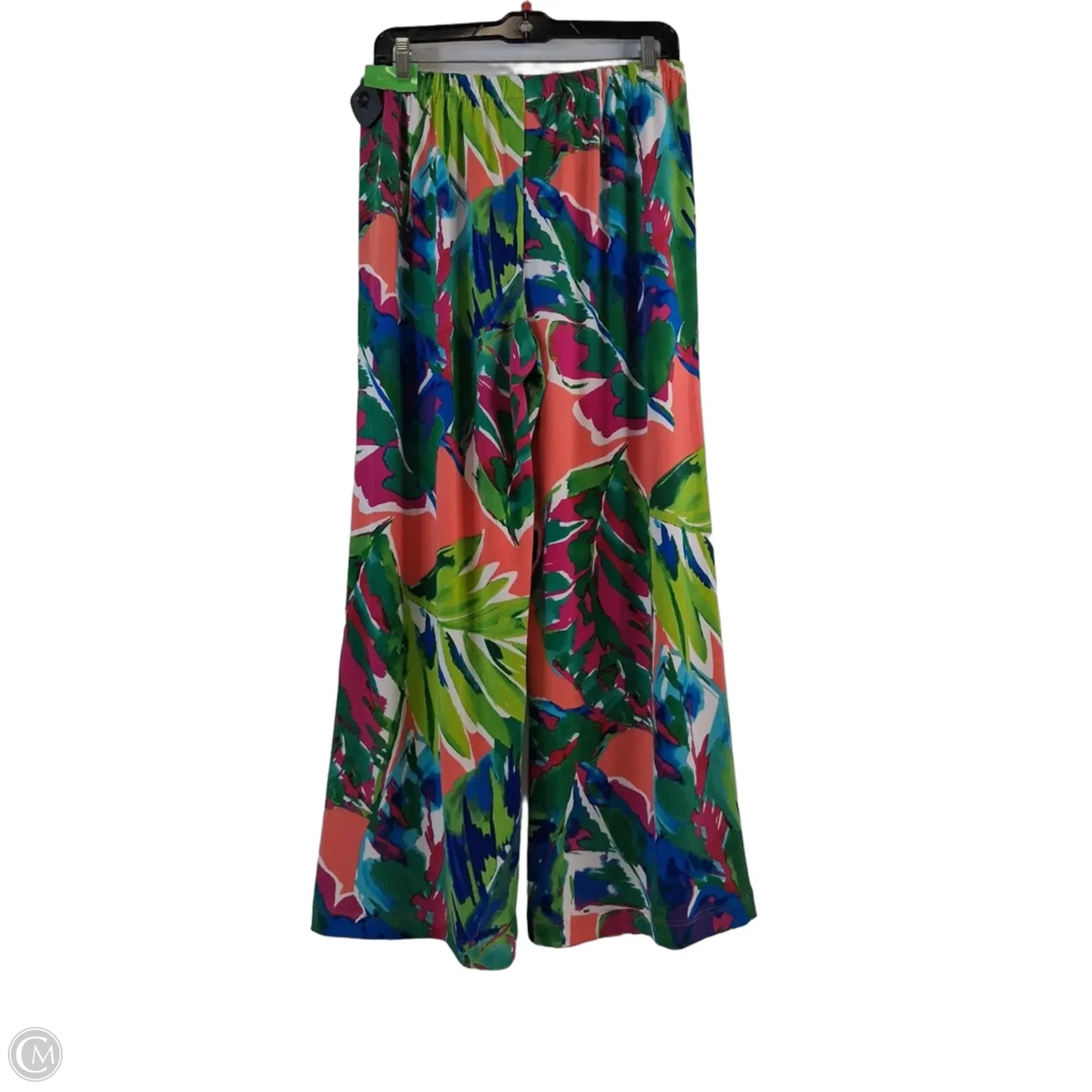 Pants Wide Leg By Chicos In Green & Orange, Size: 8