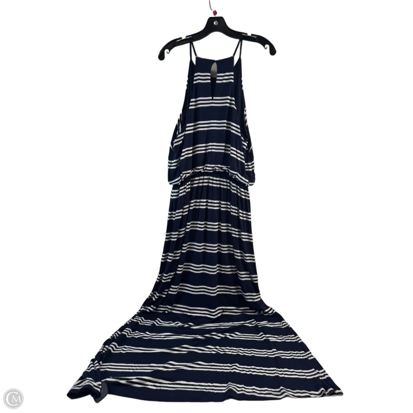Dress Casual Maxi By Loft In Blue & White, Size: L