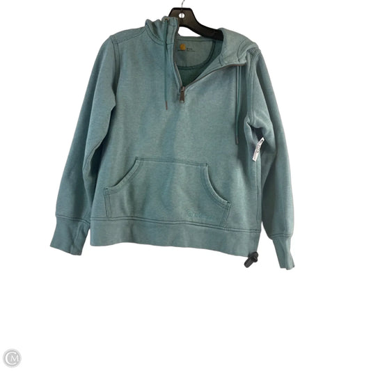 Athletic Sweatshirt Hoodie By Carhartt In Teal, Size: S