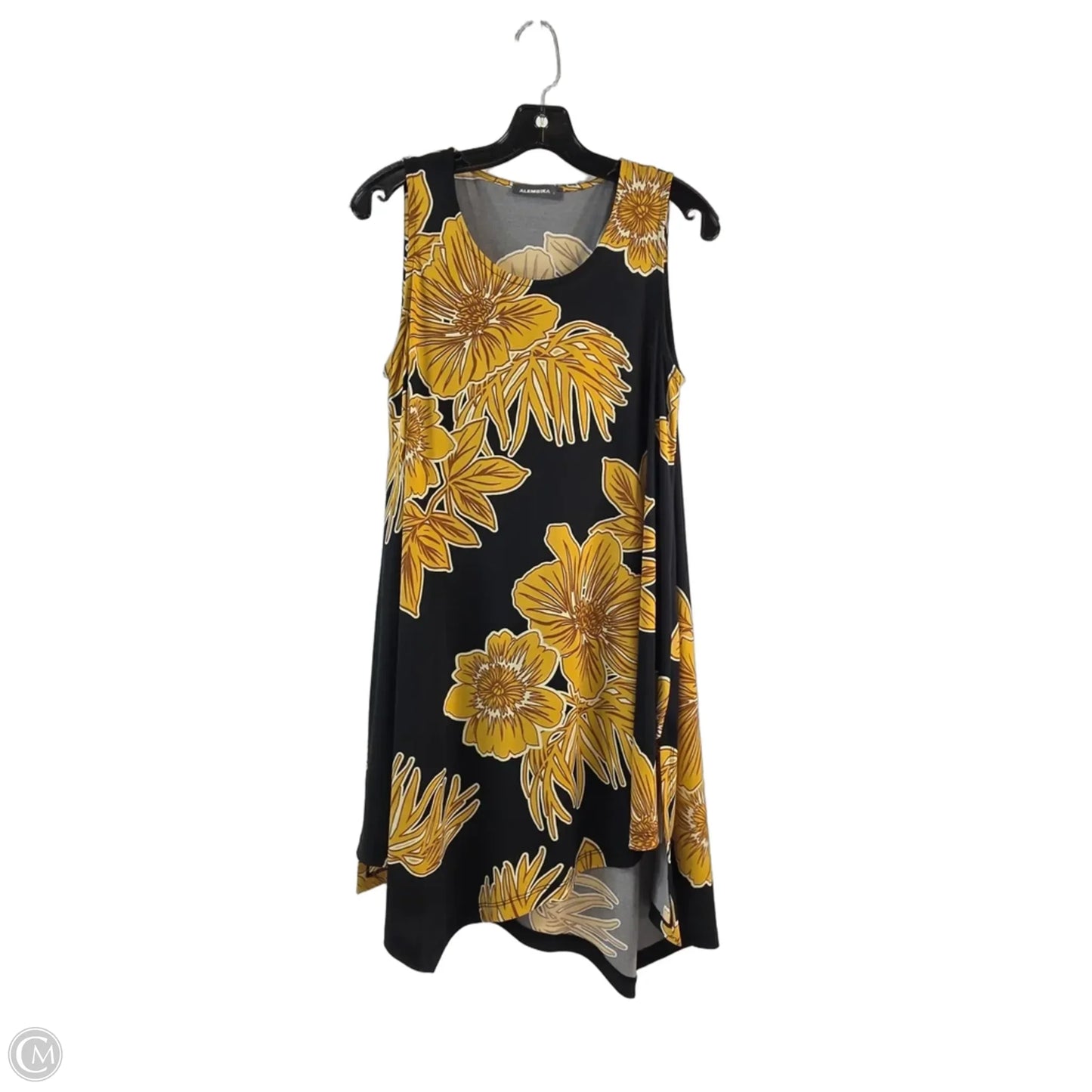 Dress Casual Midi By Clothes Mentor In Black & Yellow, Size: M