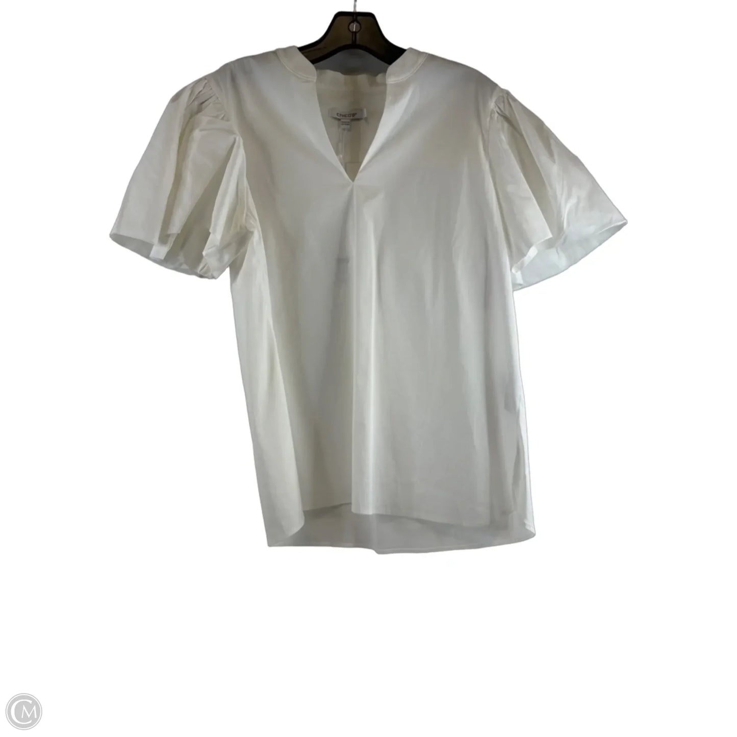 Top Short Sleeve By Chicos In White, Size: M