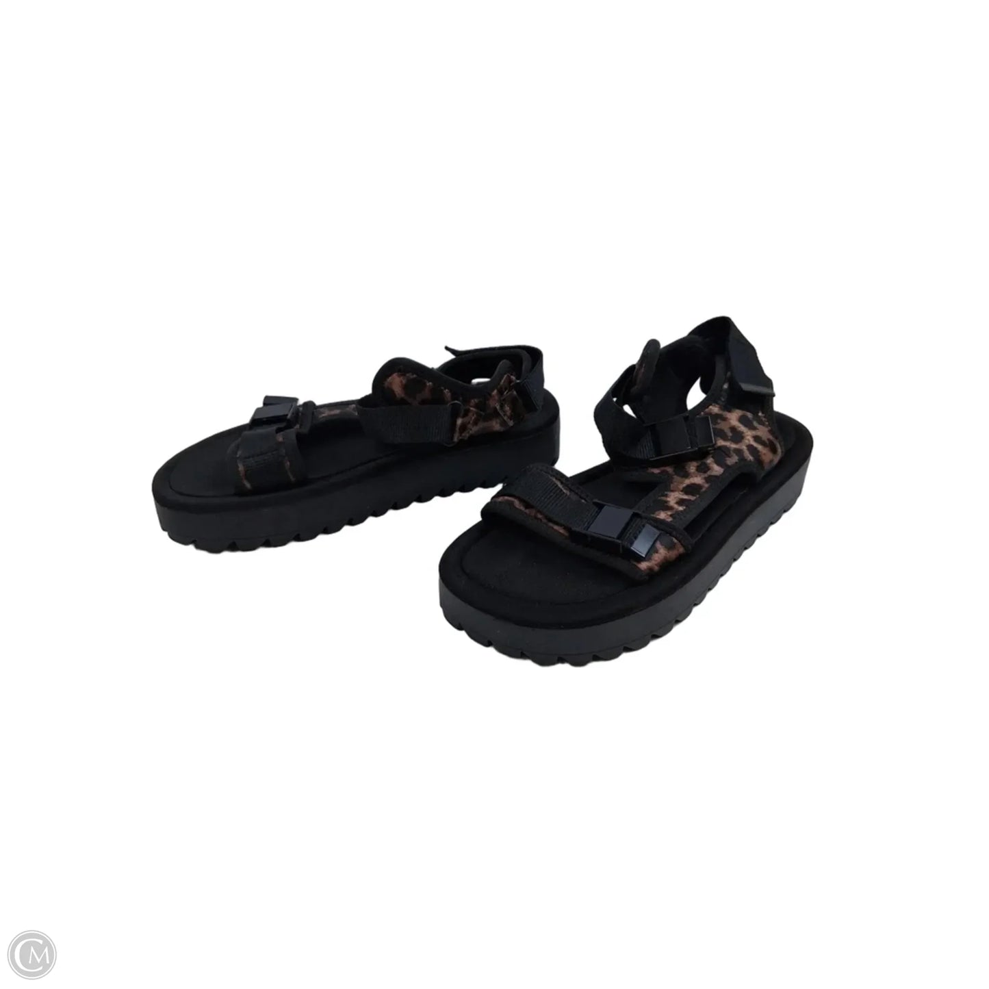 Sandals Heels Platform By Zara In Animal Print, Size: 7.5