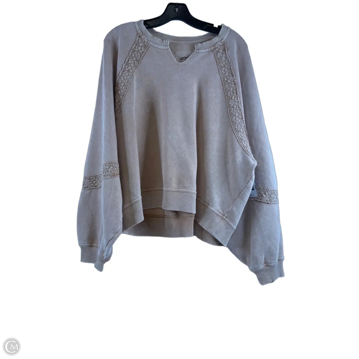 Sweatshirt Crewneck By Aerie In Tan, Size: M