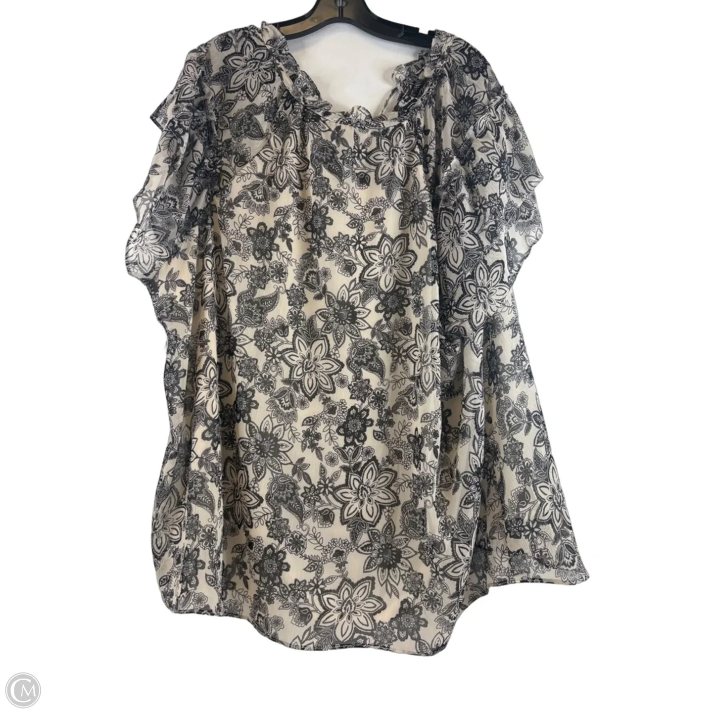 Top Short Sleeve Basic By Tamara H In Black & White, Size: 3x