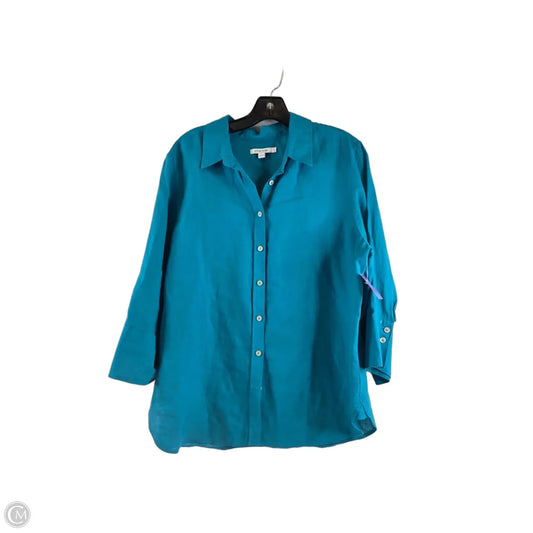 Top 3/4 Sleeve By Chicos In Blue, Size: L
