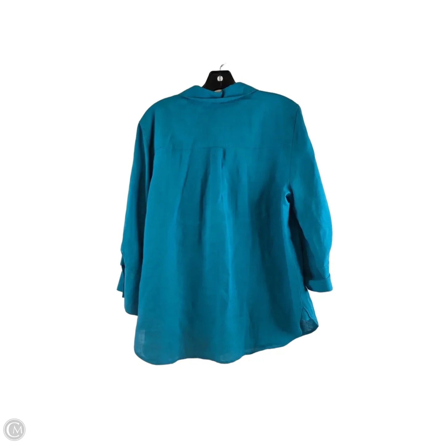 Top 3/4 Sleeve By Chicos In Blue, Size: L