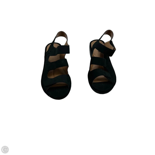 Sandals Heels Wedge By Clarks In Black, Size: 9