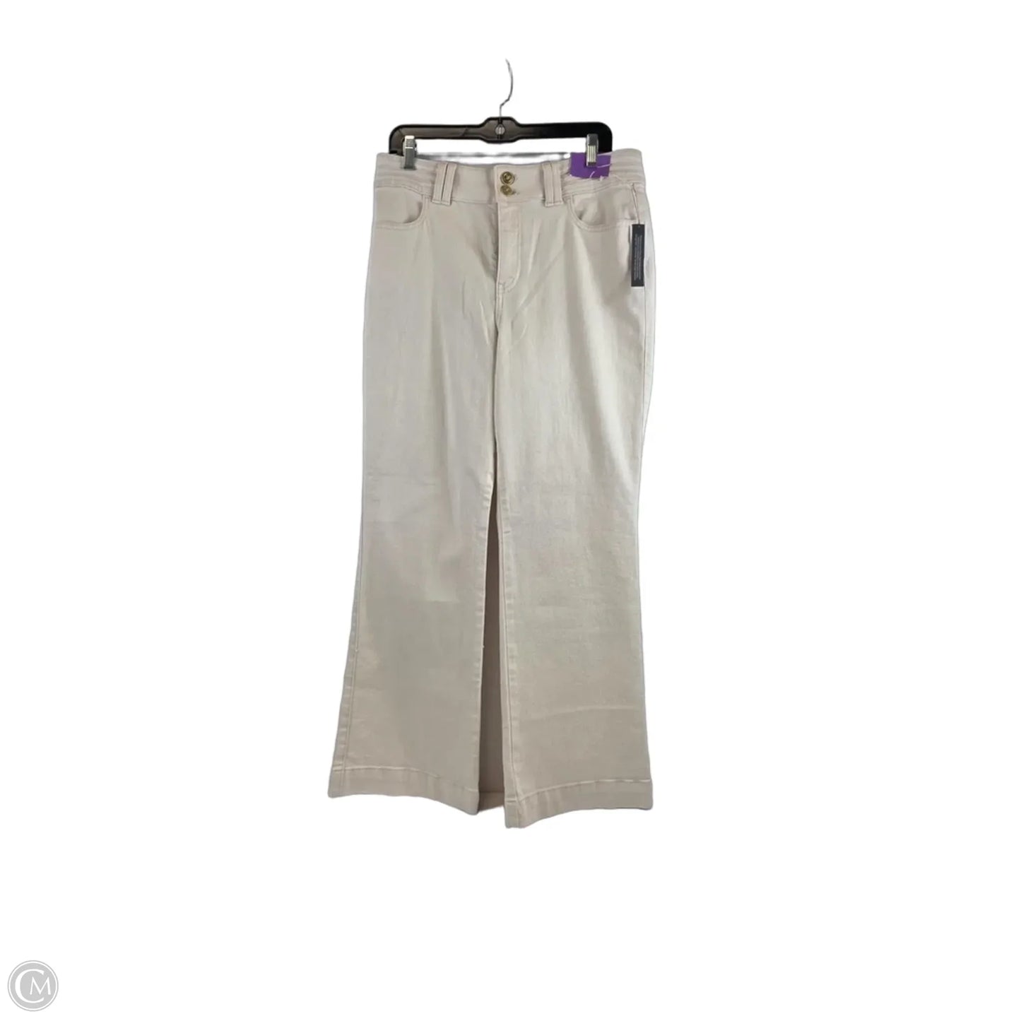 Jeans Wide Leg By Talbots In Cream Denim, Size: 12p
