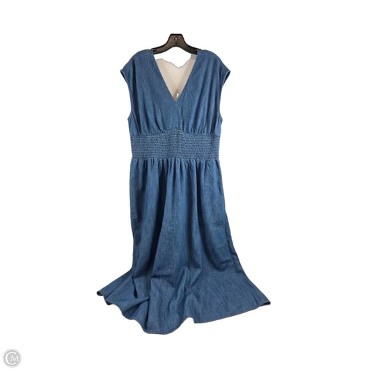 Dress Casual Midi By Old Navy In Blue Denim, Size: L