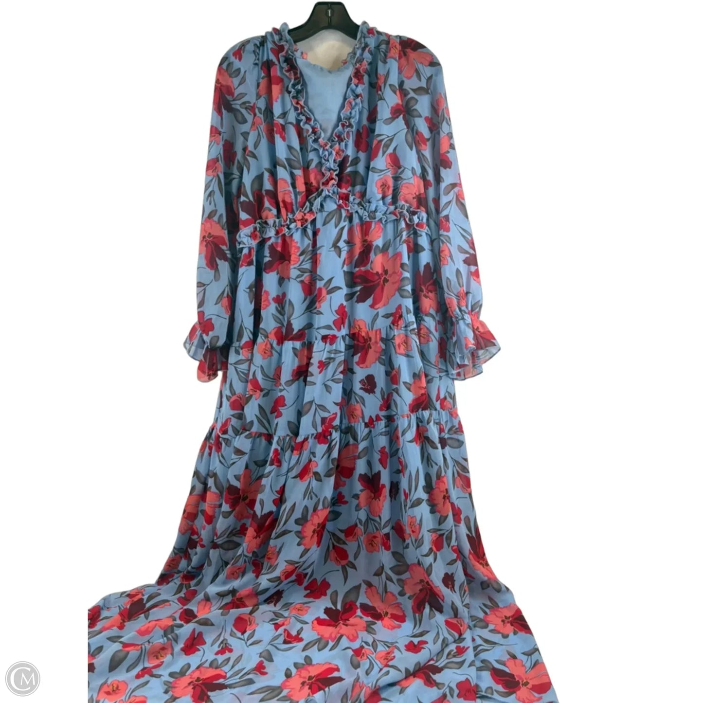 Dress Casual Maxi By Clothes Mentor In Blue & Red, Size: Xl