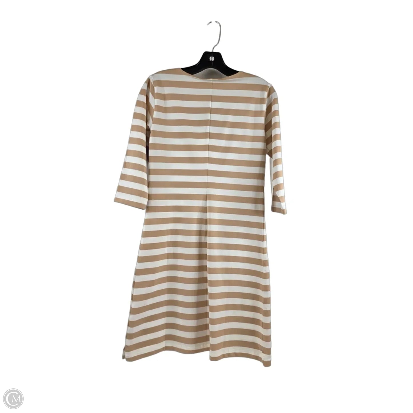 Dress Casual Midi By 41 Hawthorn In Tan & White, Size: S