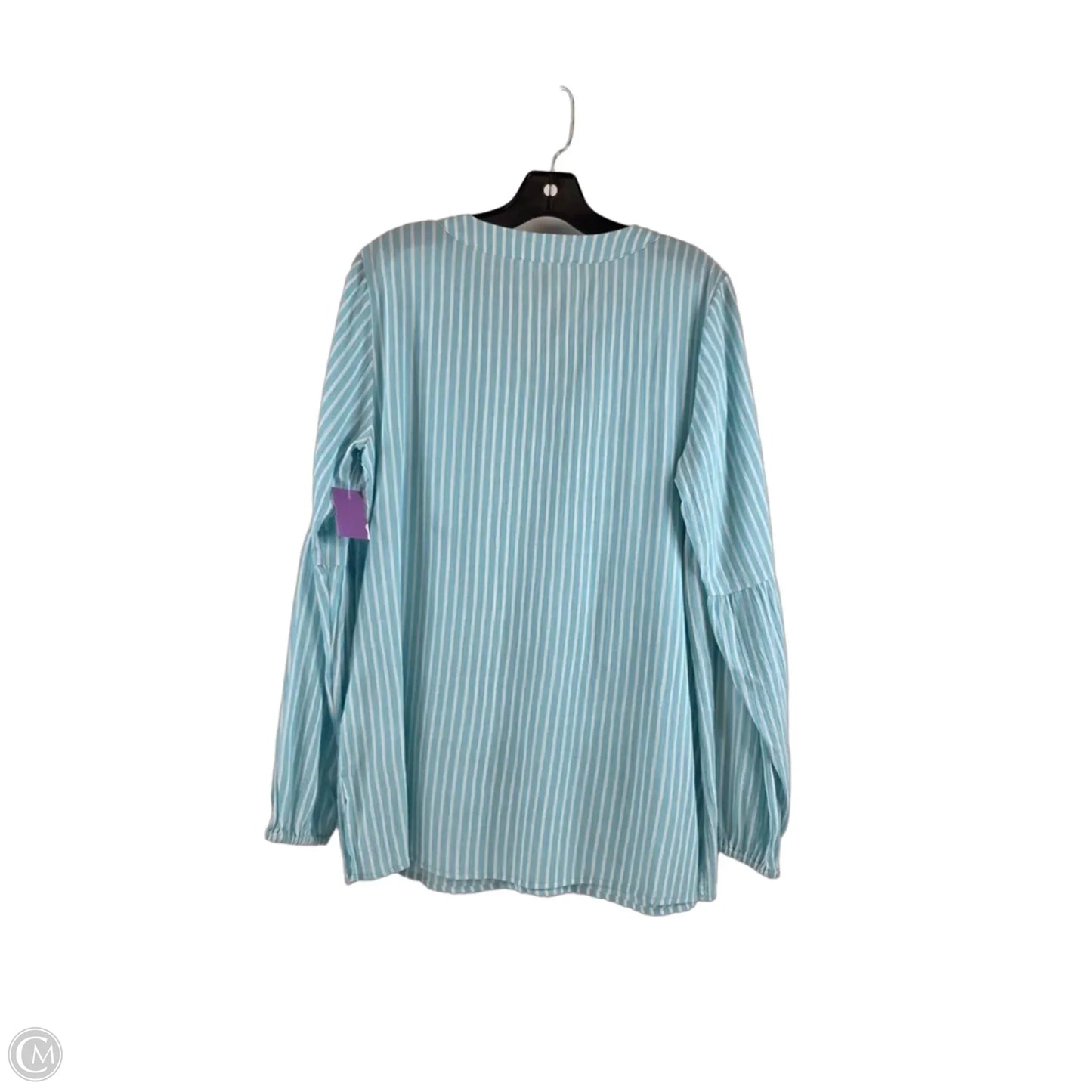 Top Long Sleeve By Michael By Michael Kors In Blue & White, Size: S