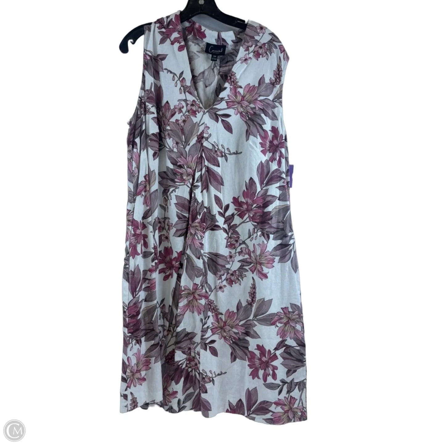 Dress Casual Short By Connected Apparel In Pink & White, Size: Xl