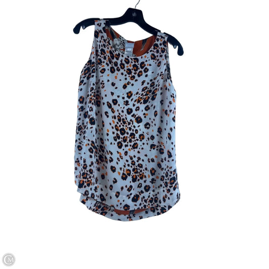 Top Sleeveless By Chicos In Orange & Tan, Size: S