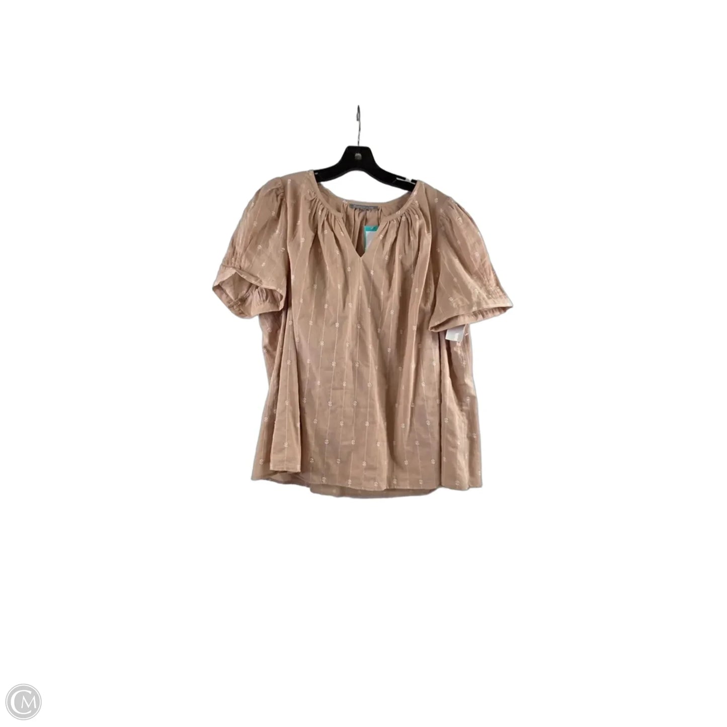 Top Short Sleeve By Daniel Rainn In Peach, Size: 2x