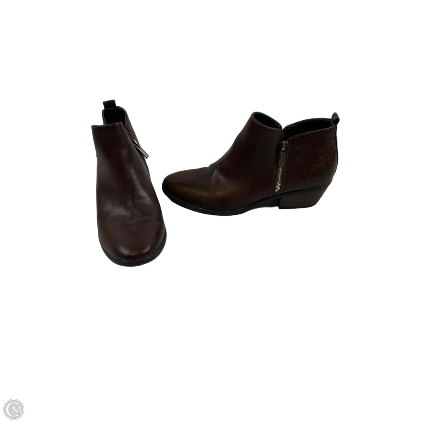 Boots Ankle Heels By Xappeal In Brown, Size: 9.5