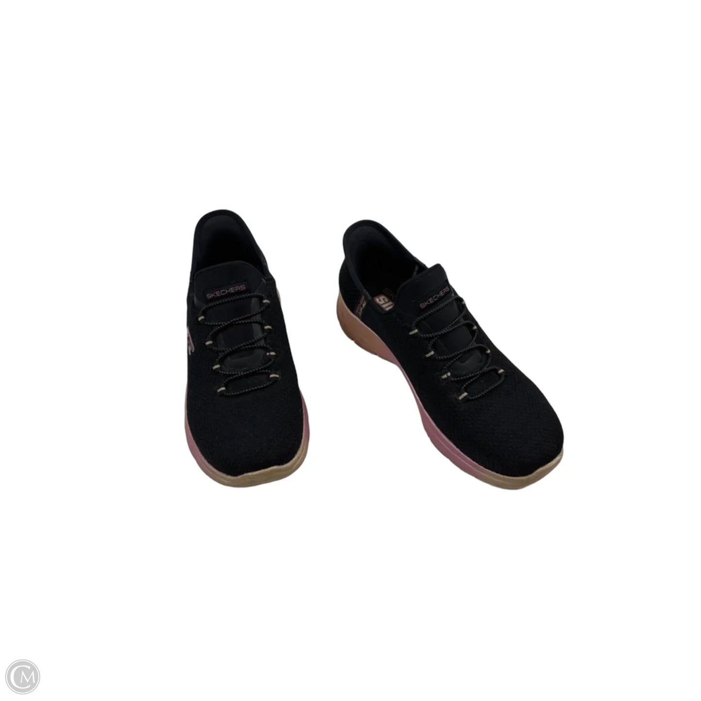Shoes Athletic By Skechers In Black & Pink, Size: 7.5