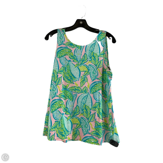 Top Sleeveless Designer By Lilly Pulitzer In Green & Pink, Size: M
