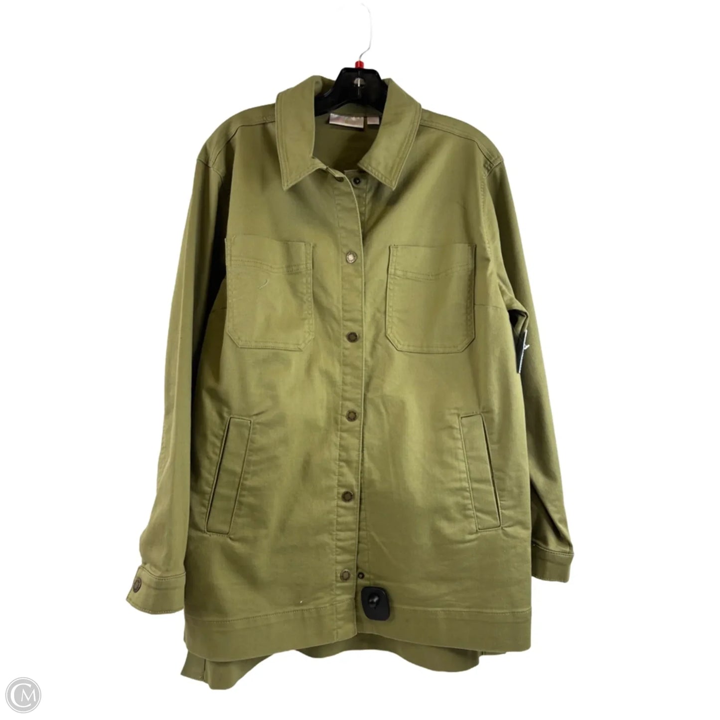 Jacket Denim By Belle By Kim Gravel In Green, Size: M