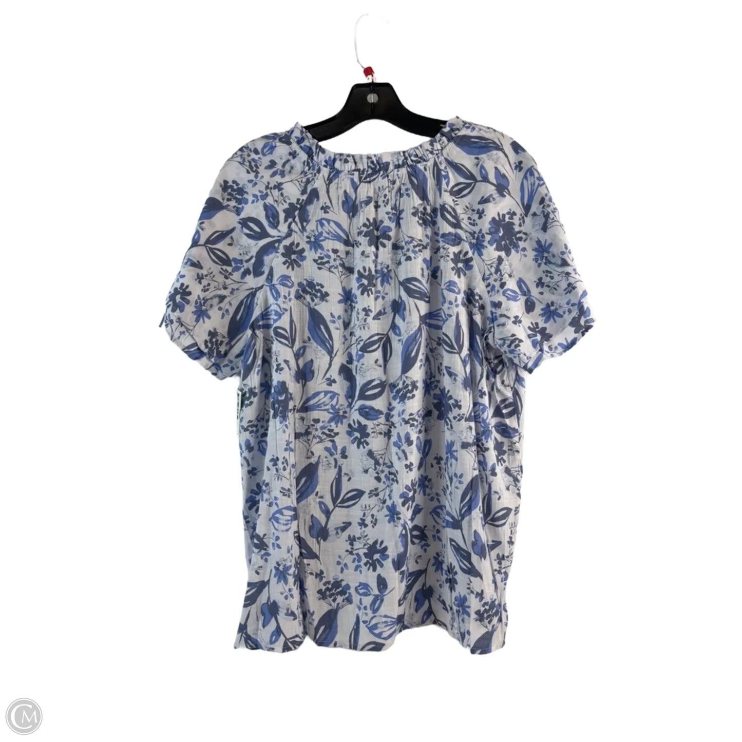 Top Short Sleeve By Kim Rogers In Blue & White, Size: Lp
