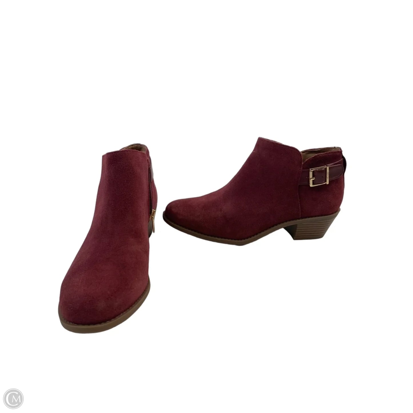 Boots Ankle Heels By Vionic In Maroon, Size: 7.5