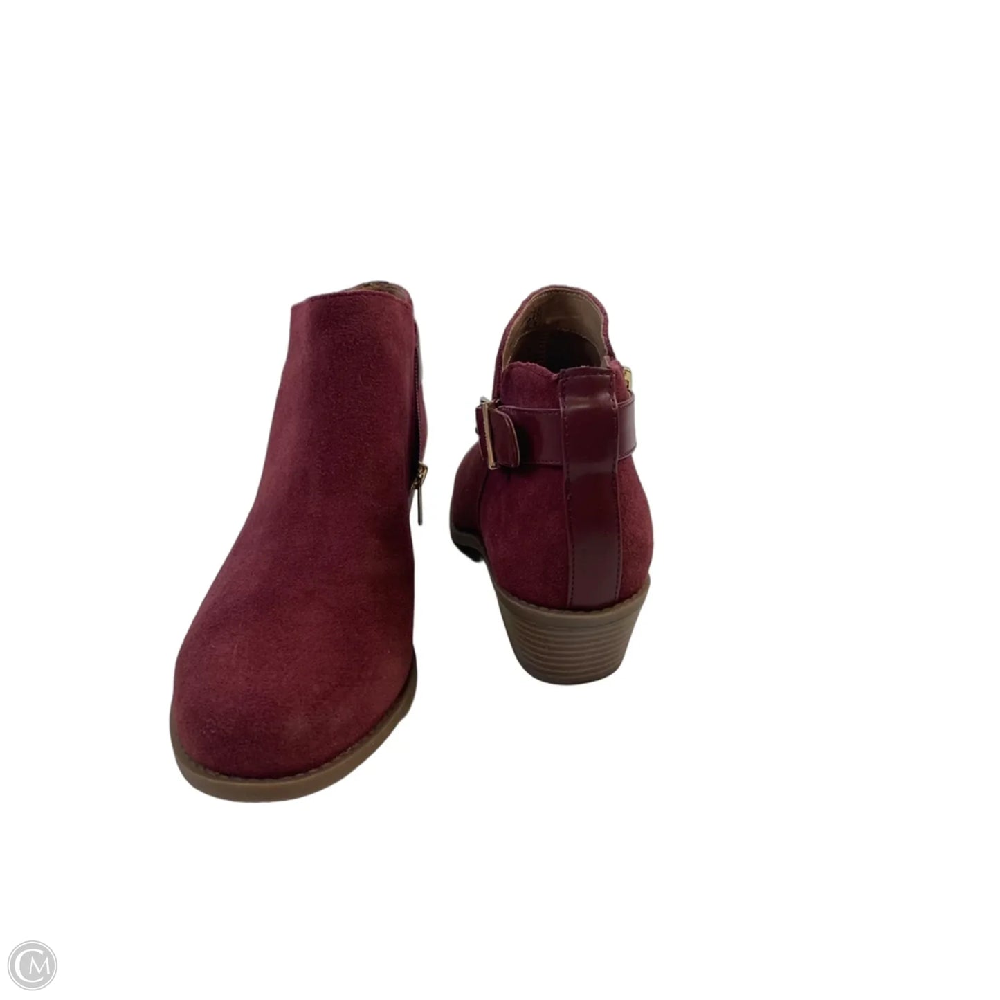 Boots Ankle Heels By Vionic In Maroon, Size: 7.5