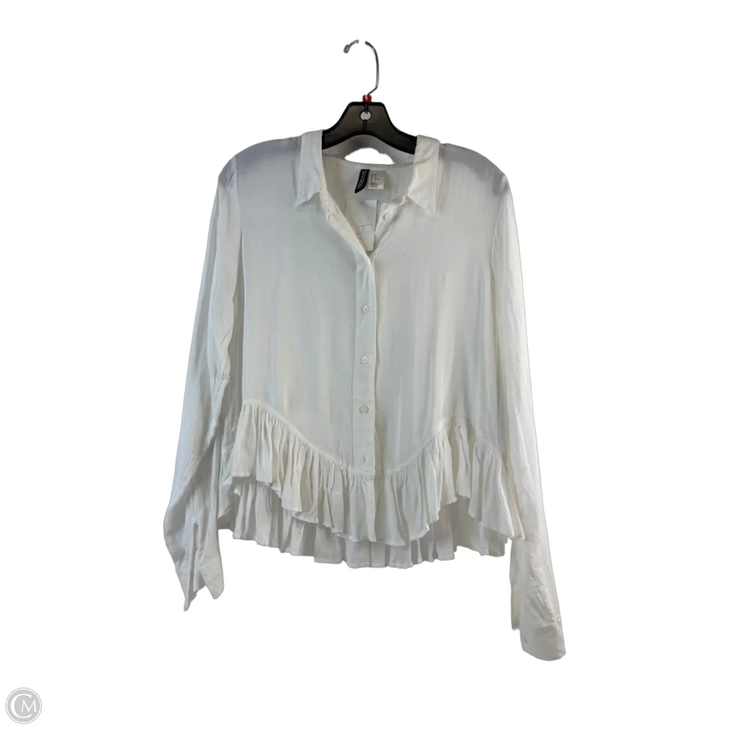 Top Long Sleeve By Divided In White, Size: L