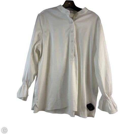 Top Long Sleeve By Chicos In White, Size: L