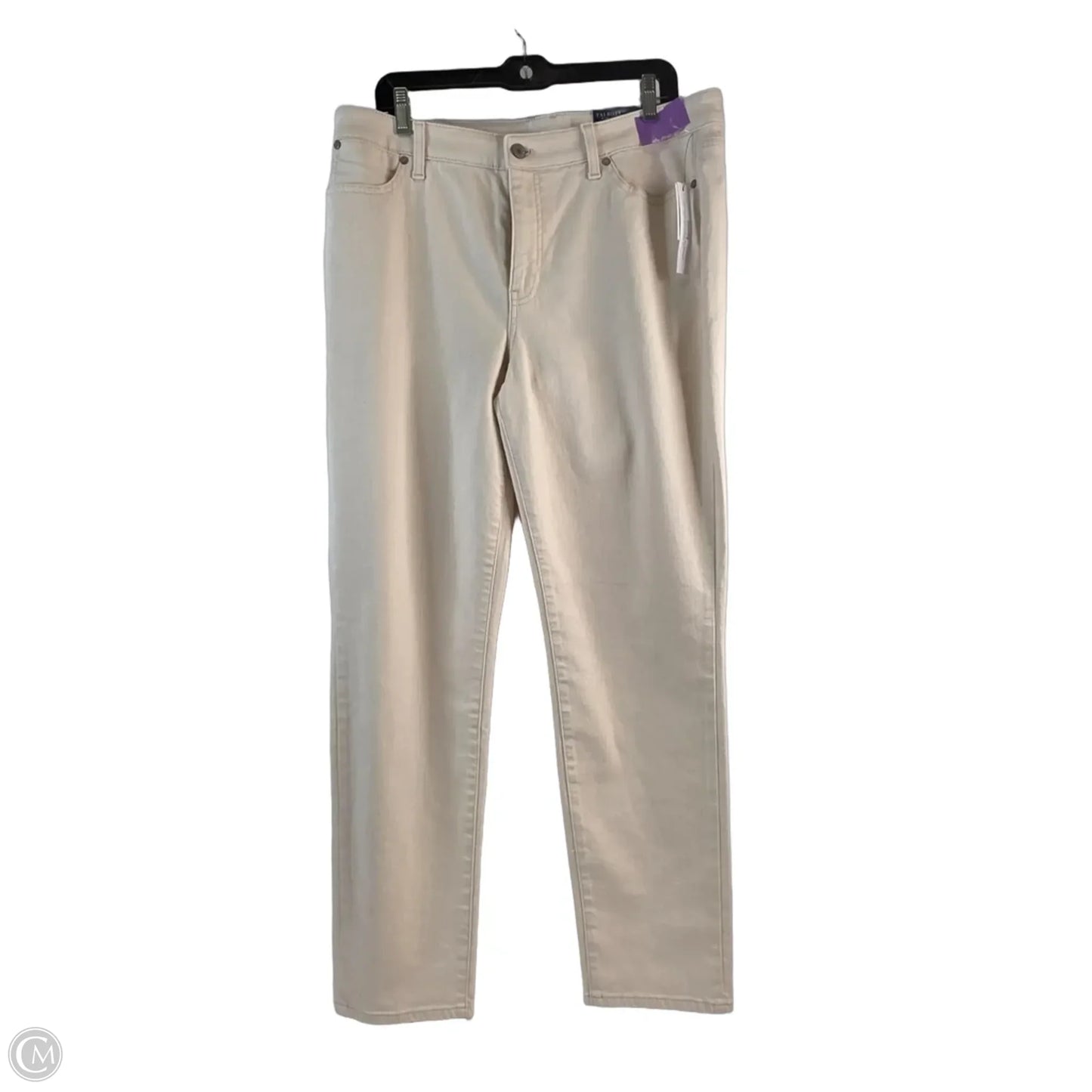 Jeans Straight By Talbots In Cream, Size: 14