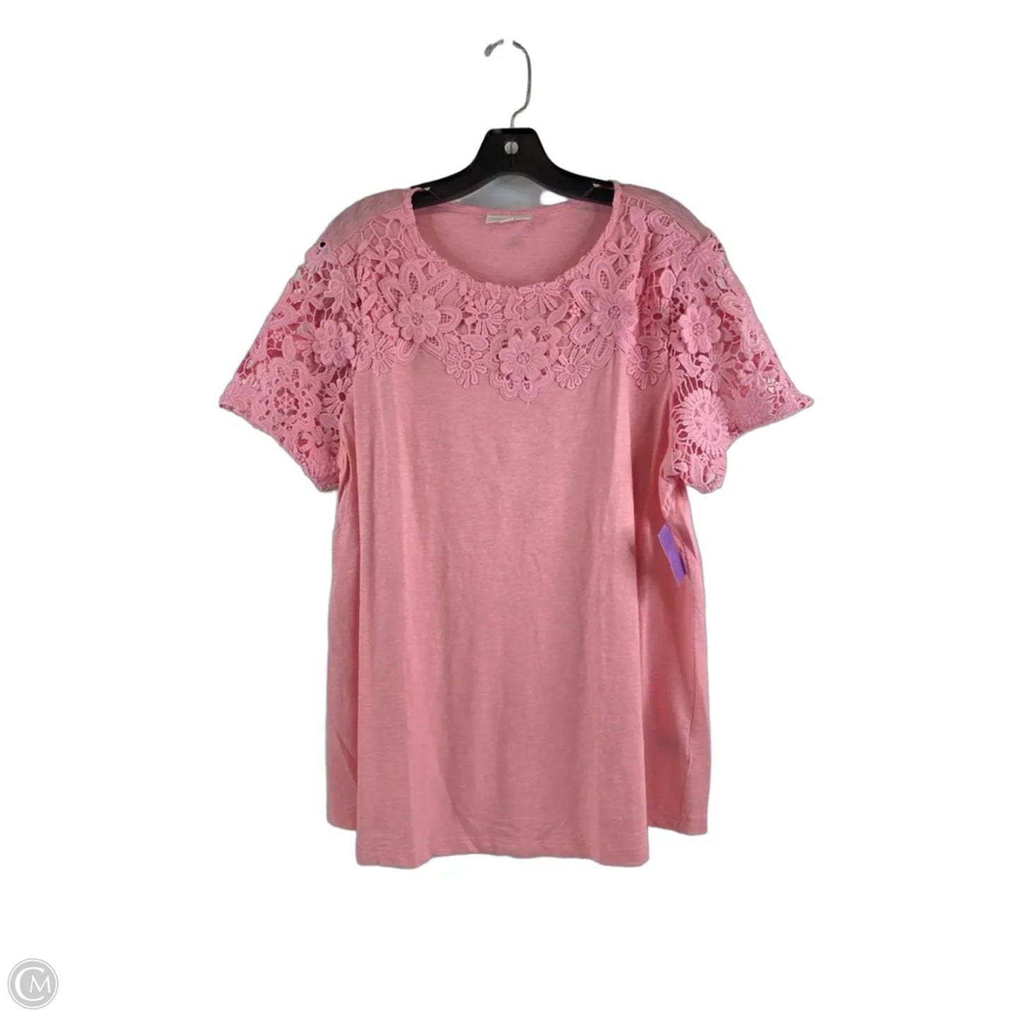 Top Short Sleeve By Charter Club In Pink, Size: Xl