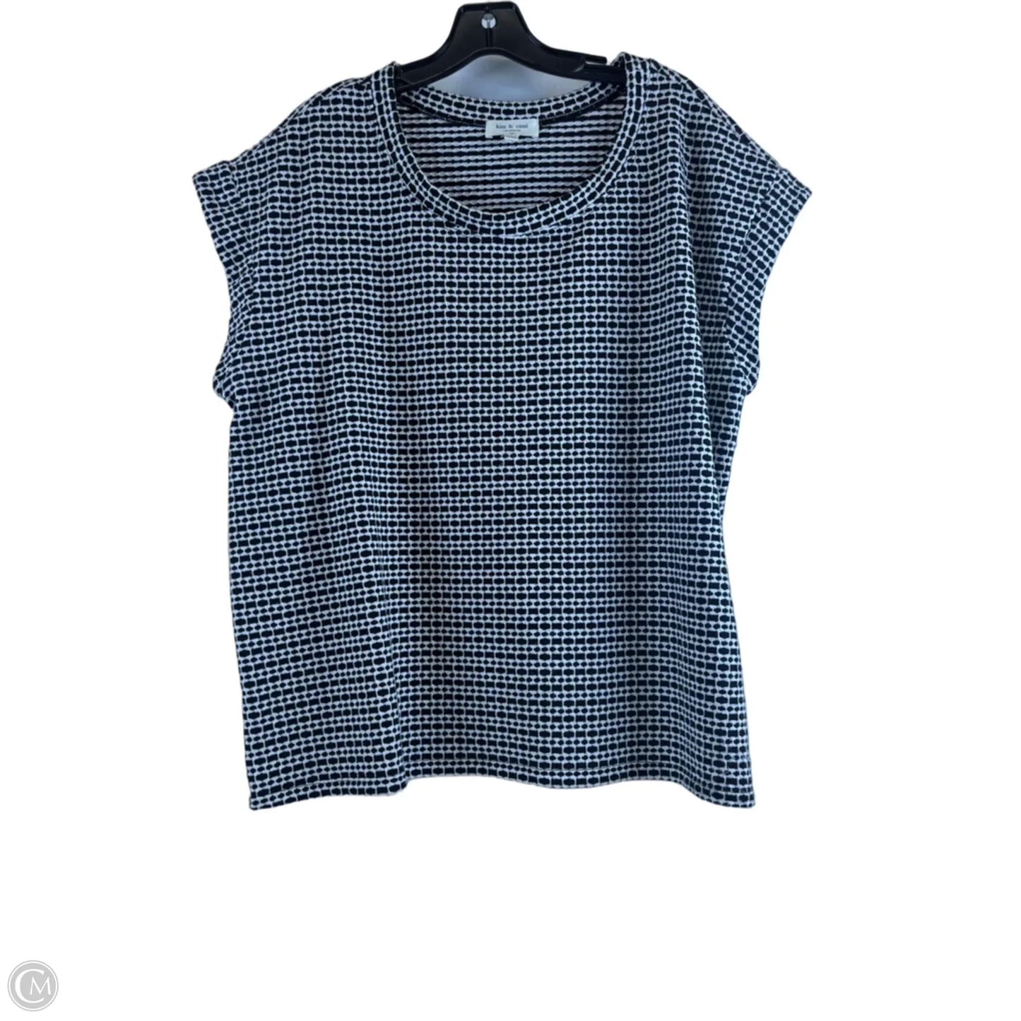 Top Short Sleeve Basic By Kim & Cami In Black & White, Size: 2x