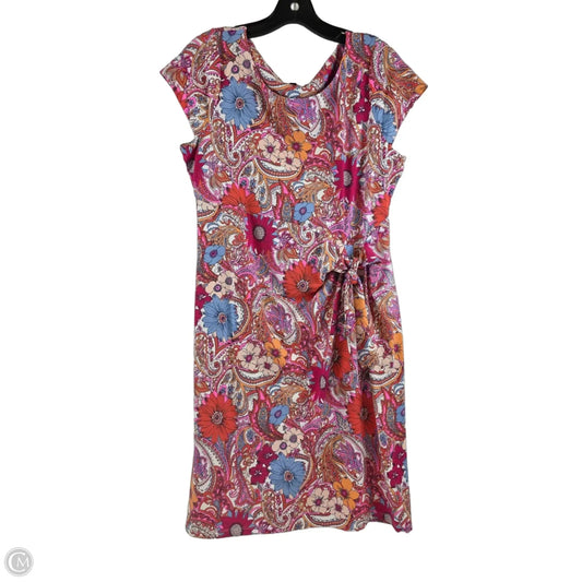Dress Casual Midi By Talbots In Orange & Pink, Size: Lp