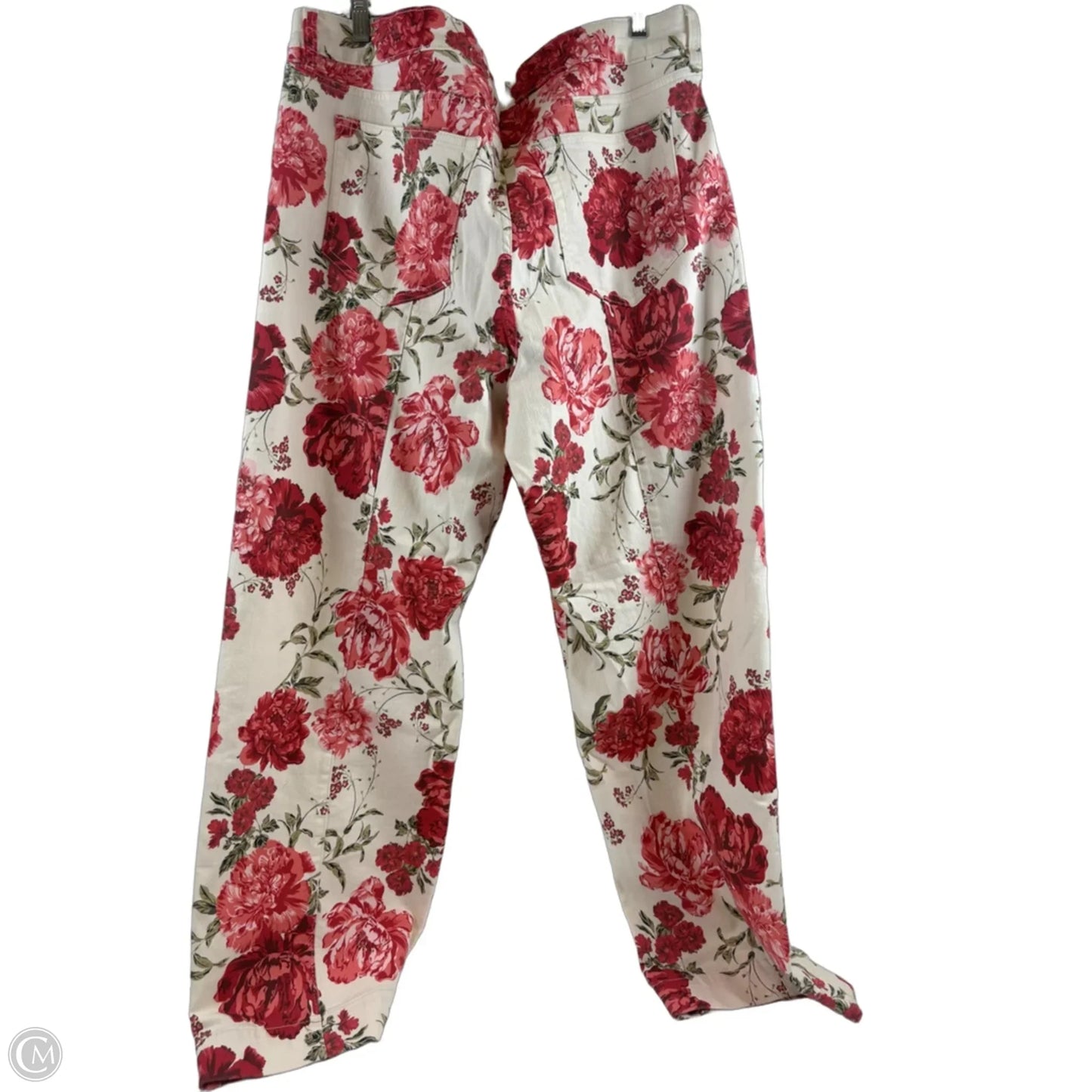 Jeans Wide Leg By Ava & Viv In Cream & Red, Size: 18