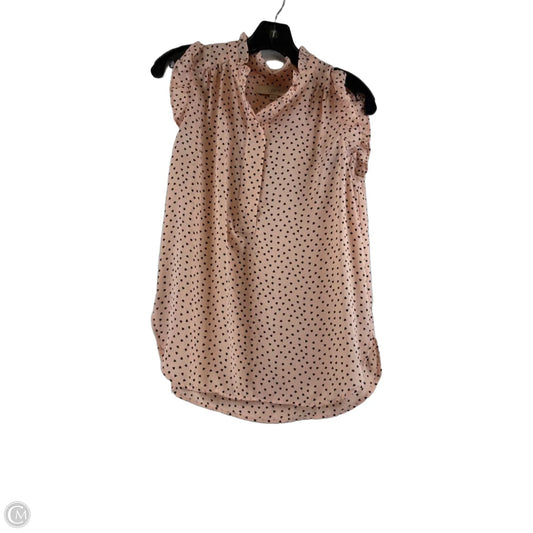 Top Sleeveless By Loft In Black & Orange, Size: Xs