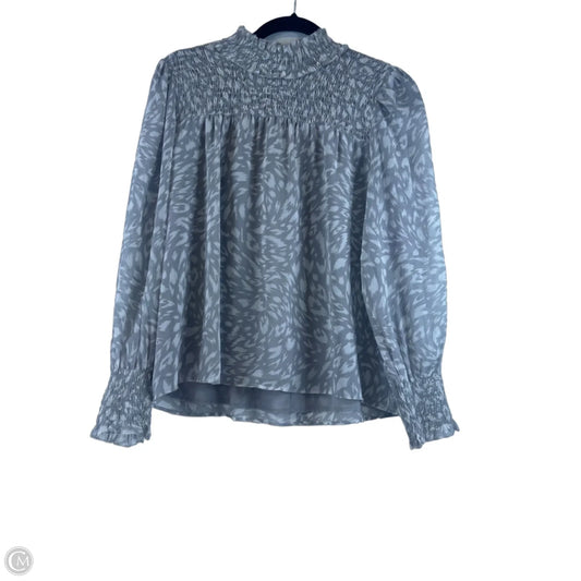 Top Long Sleeve By Ann Taylor In Grey & White, Size: Sp