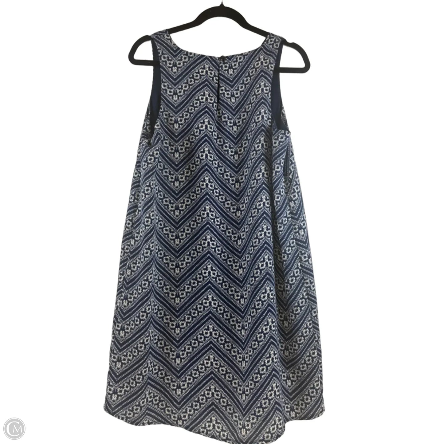 Dress Casual Short By Pink Rose In Blue & White, Size: L