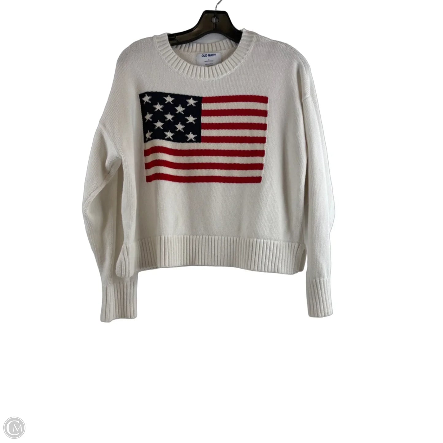Sweater By Old Navy In Red & White, Size: M