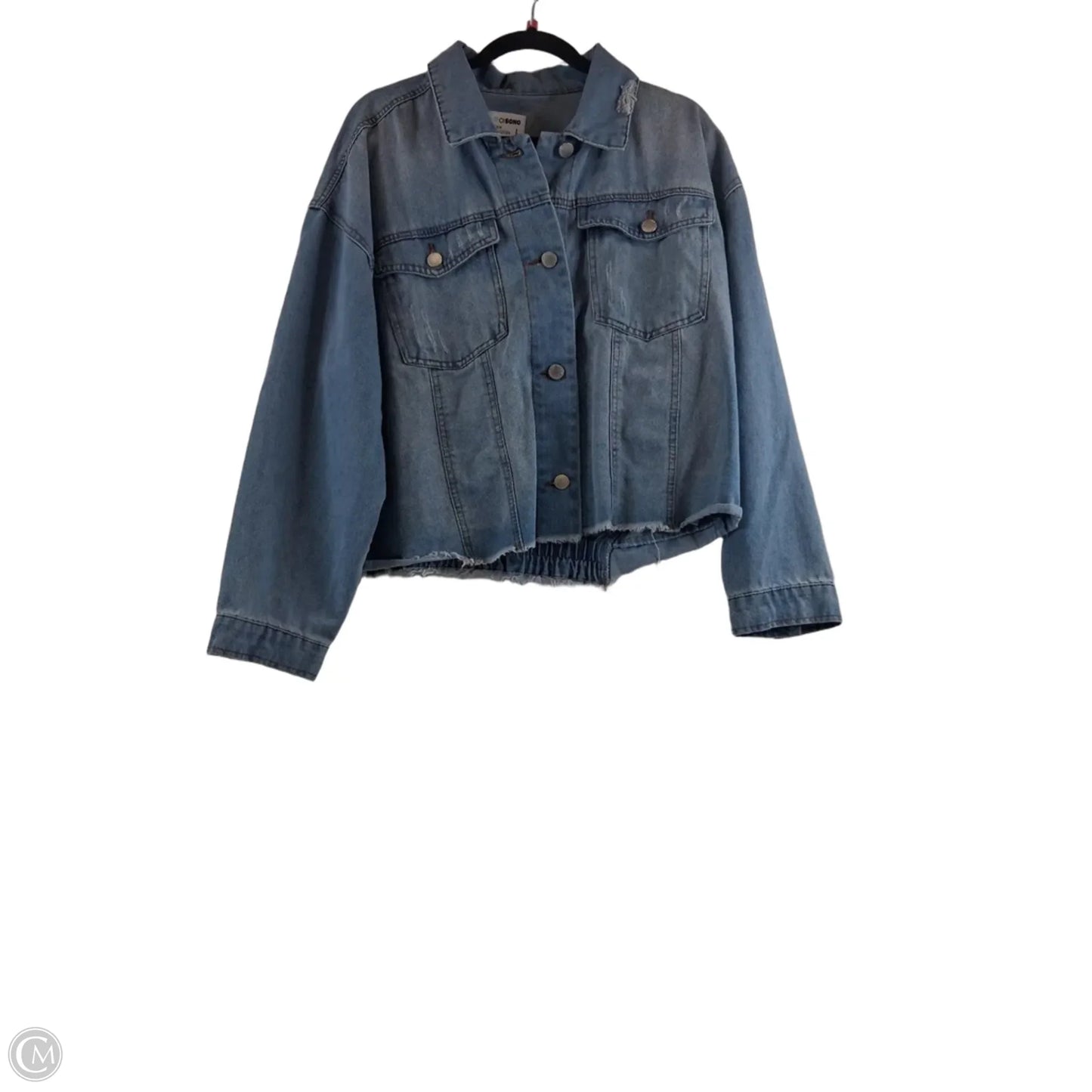 Jacket Denim By Ci Sono In Blue Denim, Size: L