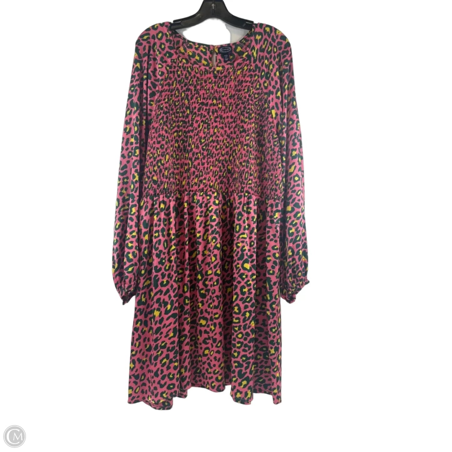 Dress Casual Short By Scoop In Pink & Yellow, Size: Xxl