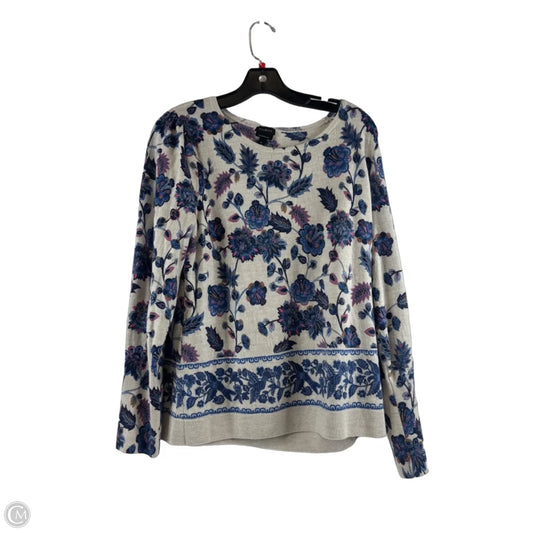 Sweater By Talbots In Blue & Grey, Size: Xl