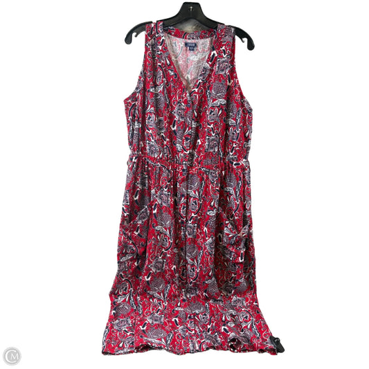 Dress Casual Midi By Izod In Blue Red & White, Size: Xl