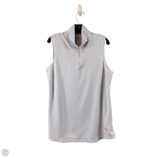 Athletic Tank Top By Puma In Purple & White, Size: Xxl