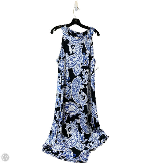 Dress Casual Midi By Dana Buchman In Black & Blue, Size: Xl