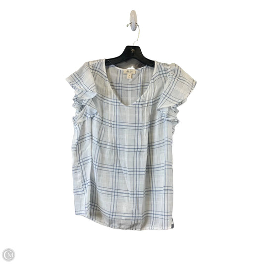 Top Short Sleeve By Style And Co Collection Women In Blue & White, Size: M